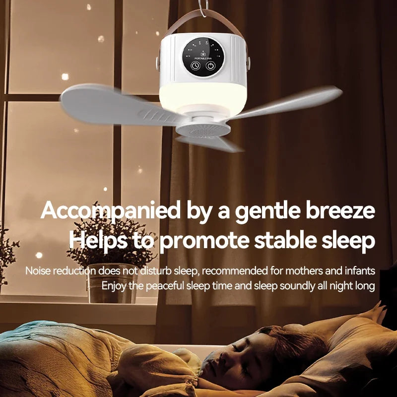 Airlyne Halo Camp – Rechargeable Ceiling Fan with LED