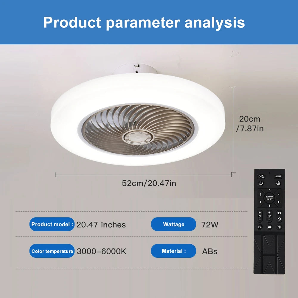 Airlyne Halo Elite – Silent Ceiling Fan with LED Light