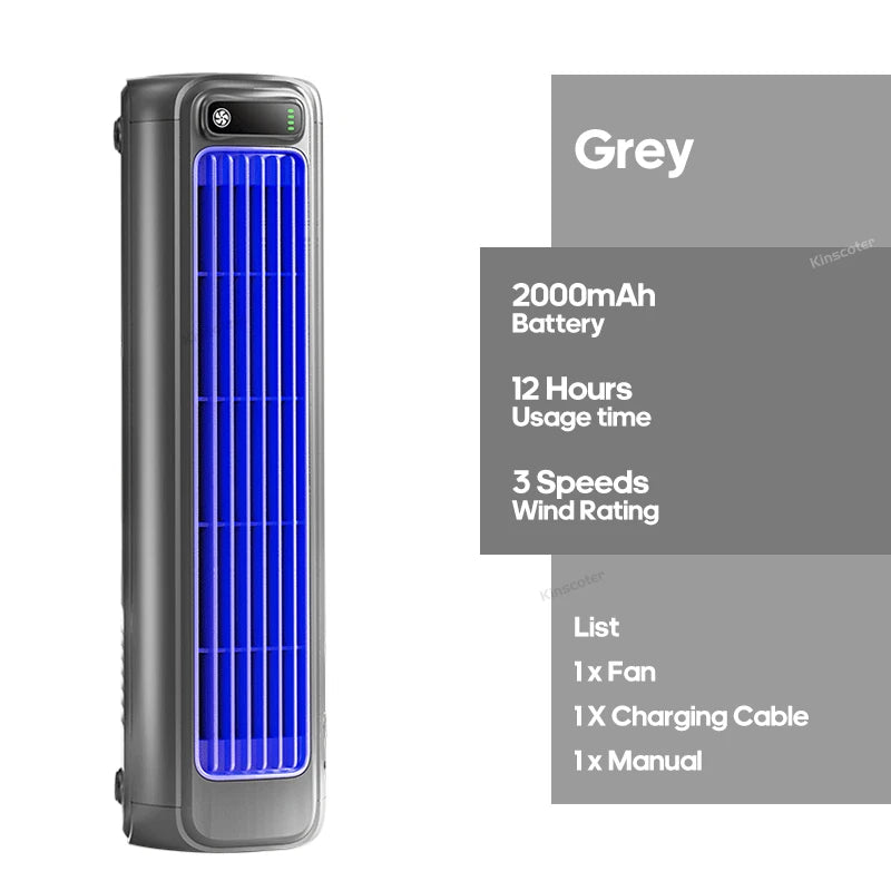 Airlyne Breeze Mini – Rechargeable Tower Fan, 3 Speeds