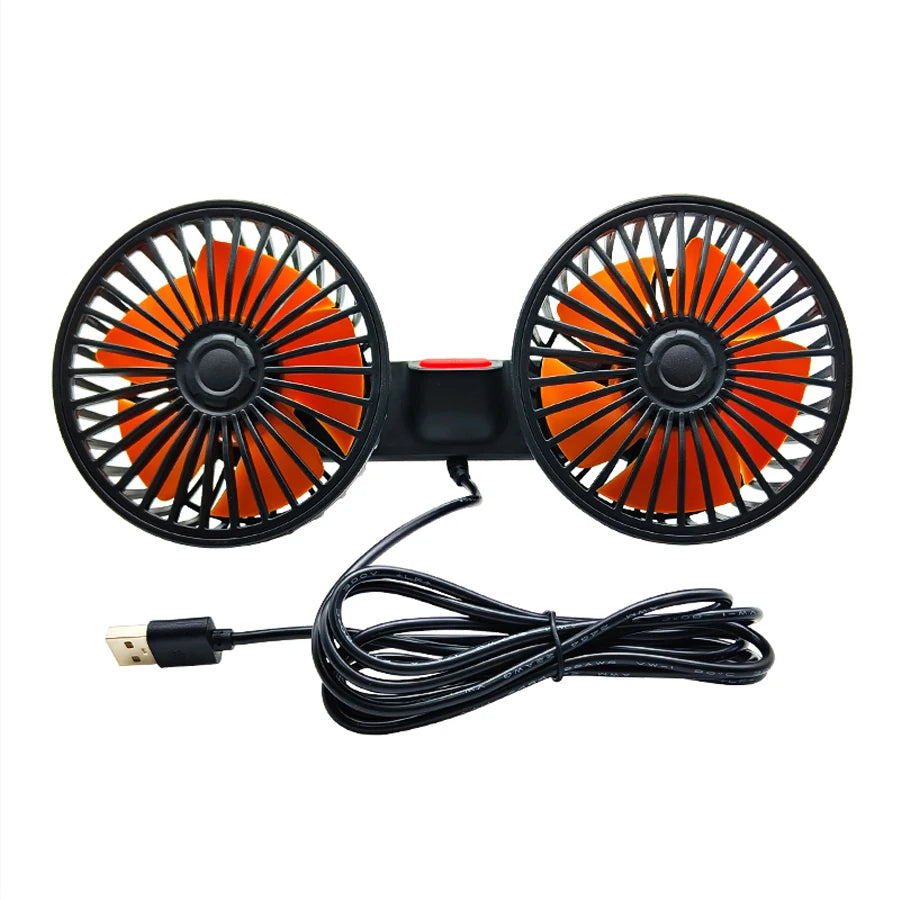 Airlyne Drive – 360° Dual-Head USB Car Fan