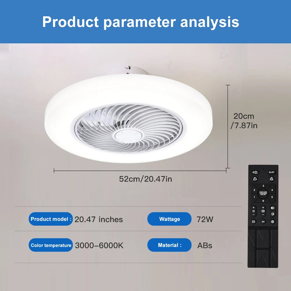 Airlyne Halo Elite – Silent Ceiling Fan with LED Light