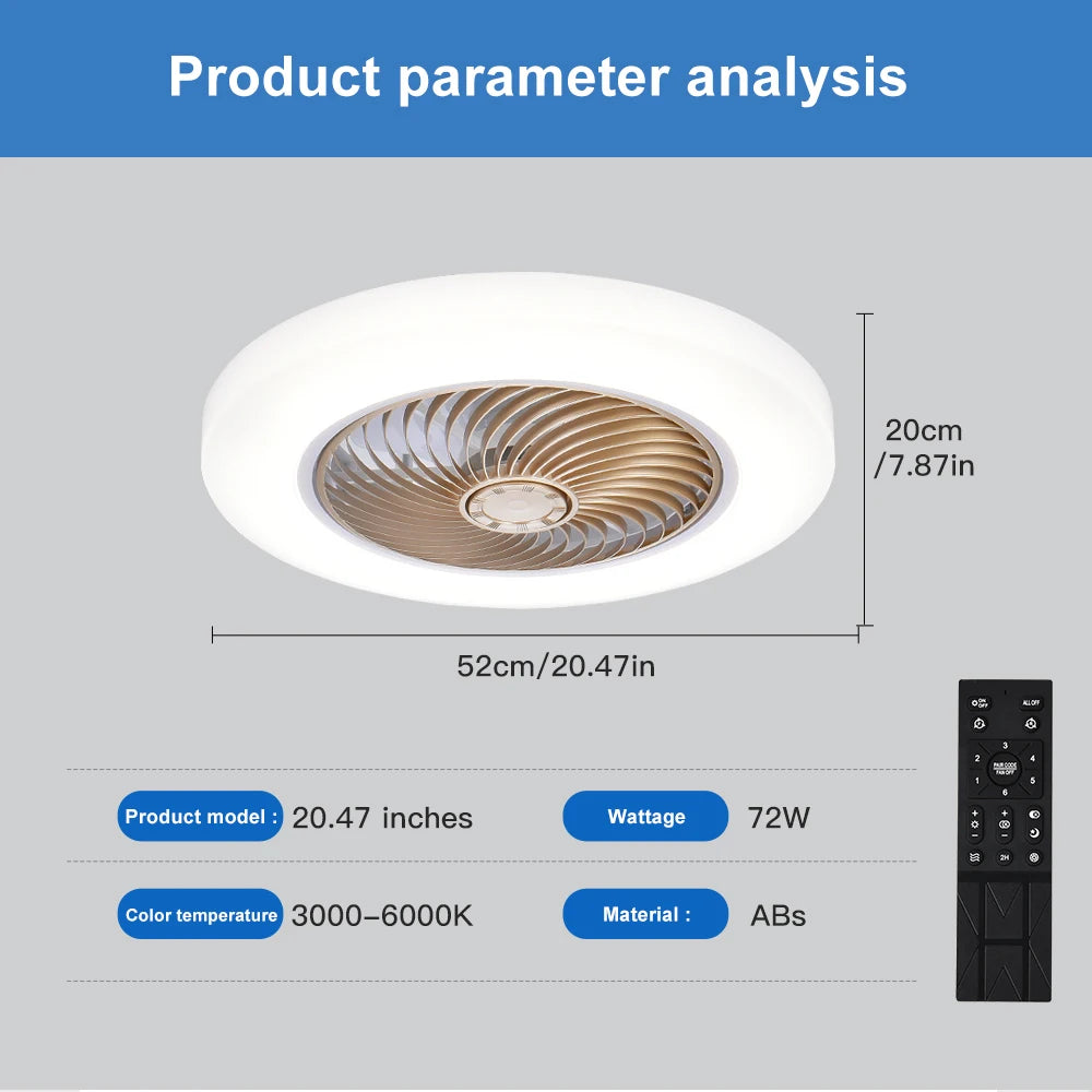 Airlyne Halo Elite – Silent Ceiling Fan with LED Light
